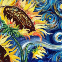 van-Gogh-Sunflowers-Starry-Night