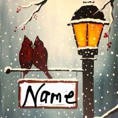 Lamppost Christmas and Cardinals