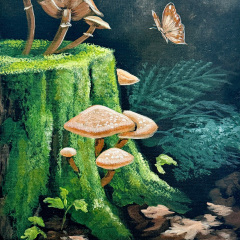 Mushrooms And Moss