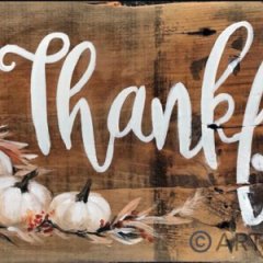 Wood Sign Thankful