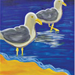 Sandpipers on Beach